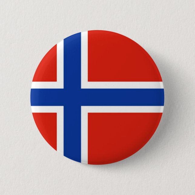 Chapa Redonda De 5 Cm Bandera de Noruega (Anverso)
