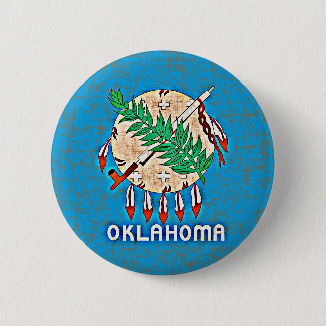 CHAPA REDONDA DE 5 CM BANDERA DE OKLAHOMA (Anverso)