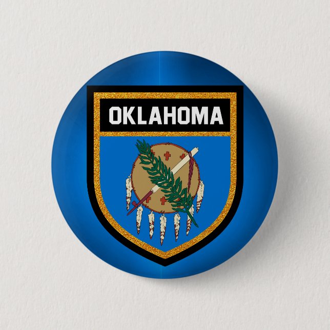 Chapa Redonda De 5 Cm Bandera de Oklahoma (Anverso)