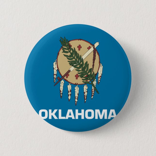 Chapa Redonda De 5 Cm Bandera de Oklahoma (Anverso)