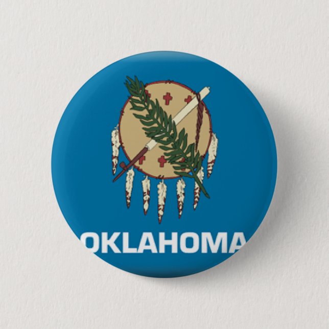 Chapa Redonda De 5 Cm Bandera de Oklahoma (Anverso)