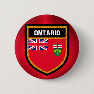 Chapa Redonda De 5 Cm Bandera de Ontario