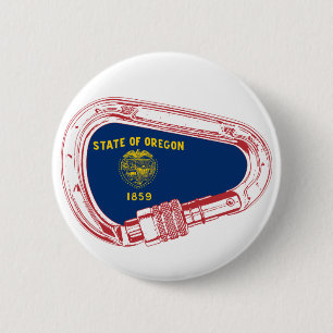 Chapa Redonda De 5 Cm Bandera de Oregón Escalando Carabiner