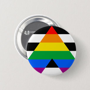Chapa Redonda De 5 Cm Bandera de Orgullo Aliado