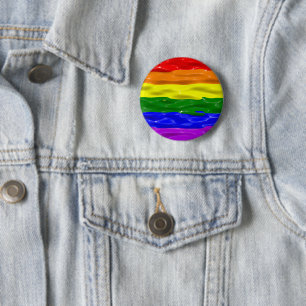 Chapa Redonda De 5 Cm Bandera de orgullo de SlipperyJoe's brillo líquido