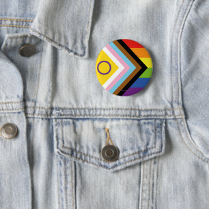 Chapa Redonda De 5 Cm Bandera de orgullo intersexual de SlipperyJoe's fo