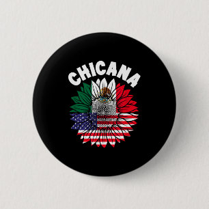 Chapa Redonda De 5 Cm Bandera de orgullo mexicano Chicana raíces de Méxi