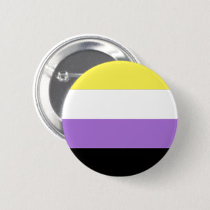 Chapa Redonda De 5 Cm Bandera de orgullo no binario