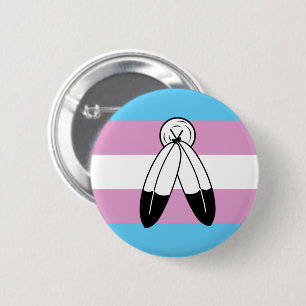 Chapa Redonda De 5 Cm Bandera de orgullo trans de dos espíritus