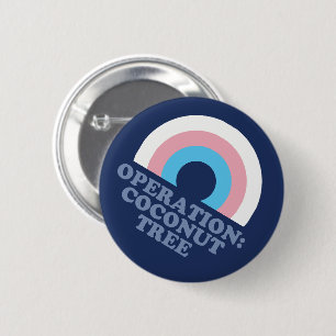 Chapa Redonda De 5 Cm Bandera de orgullo trans del árbol de coco de Kama