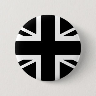 Chapa Redonda De 5 Cm Bandera de país (BRITÁNICA) británica negra de