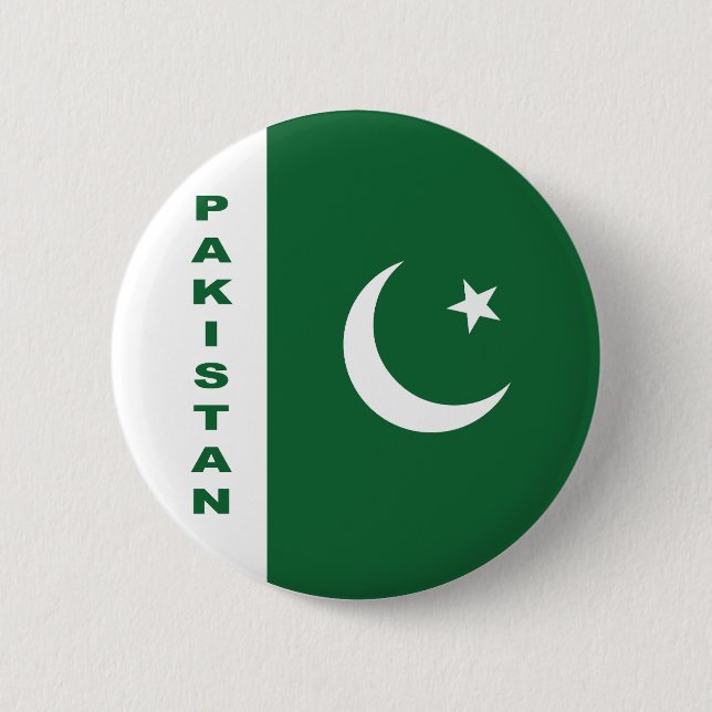 Chapa Redonda De 5 Cm Bandera de Pakistán (Anverso)