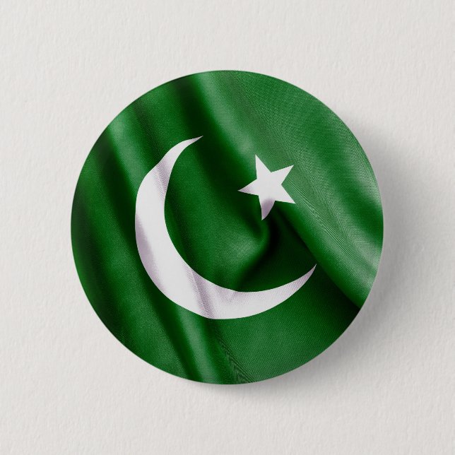 Chapa Redonda De 5 Cm Bandera de Pakistán (Anverso)