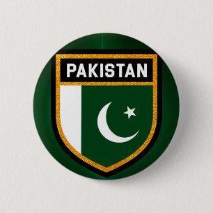 Chapa Redonda De 5 Cm Bandera de Pakistán