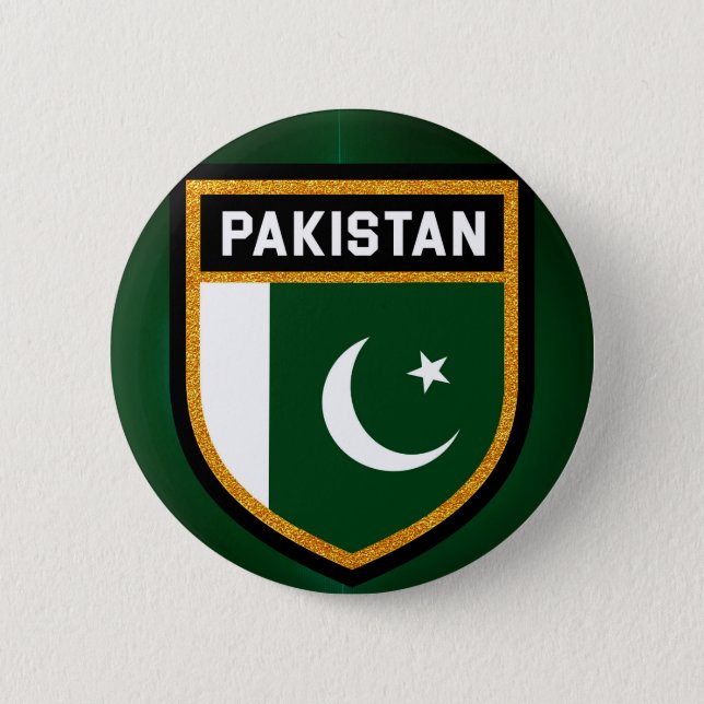 Chapa Redonda De 5 Cm Bandera de Pakistán (Anverso)