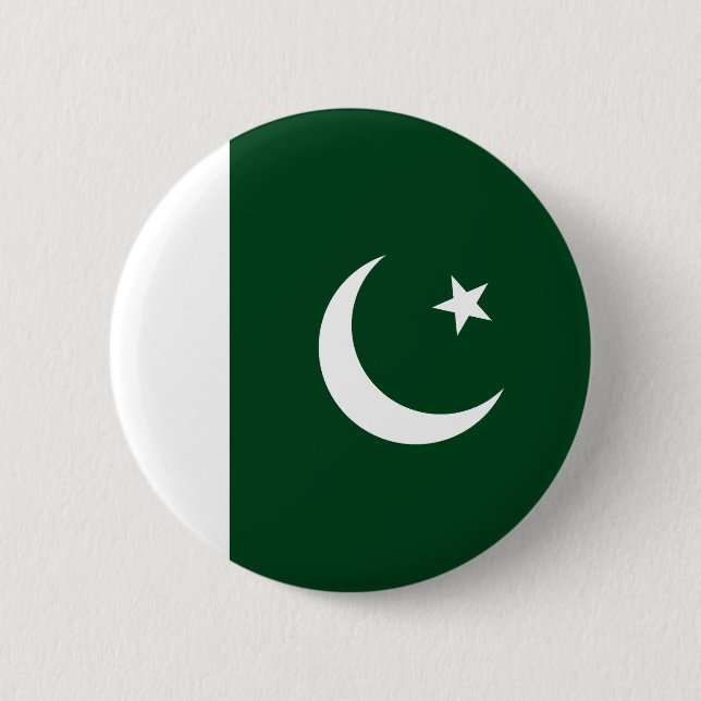Chapa Redonda De 5 Cm Bandera de Pakistán (Anverso)