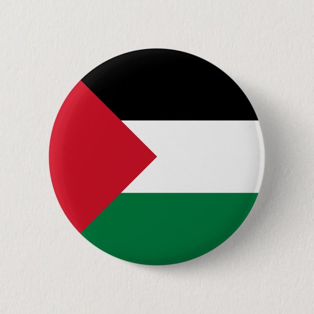Chapa Redonda De 5 Cm Bandera de Palestina (Anverso)