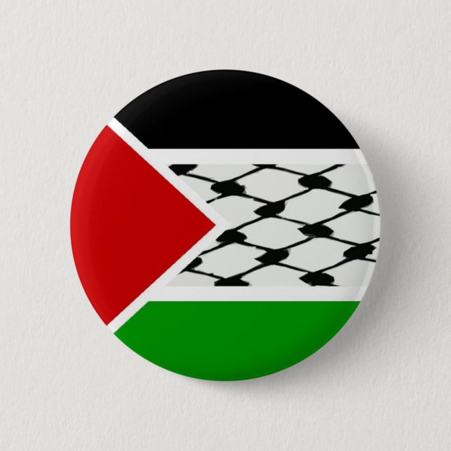 Chapa Redonda De 5 Cm Bandera de Palestina Keffiyeh (Anverso)