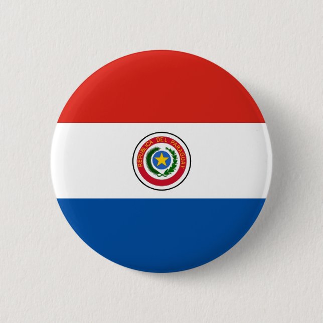 Chapa Redonda De 5 Cm Bandera de Paraguay (Anverso)