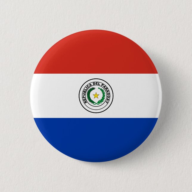 Chapa Redonda De 5 Cm Bandera de Paraguay (Anverso)