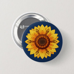 Chapa Redonda De 5 Cm Bandera de patrones ornamentales ucranianos de gir