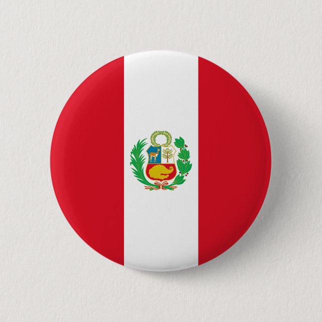 Chapa Redonda De 5 Cm Bandera de Perú (Anverso)