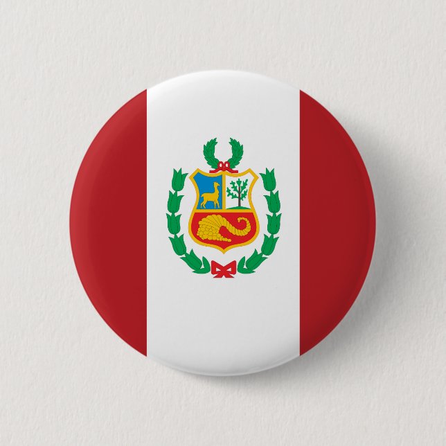 Chapa Redonda De 5 Cm Bandera de Perú (Anverso)