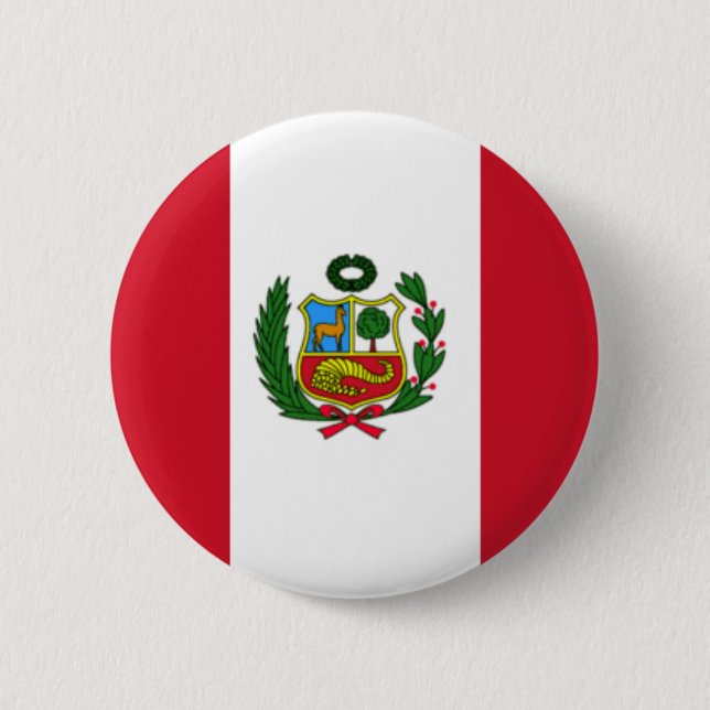 Chapa Redonda De 5 Cm Bandera de Perú (Anverso)