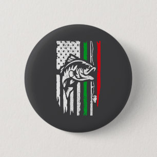 Chapa Redonda De 5 Cm Bandera de pesca italiana americana B para pescado