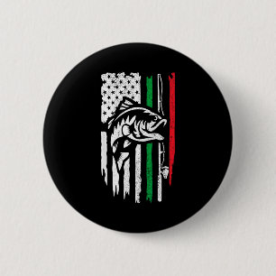 Chapa Redonda De 5 Cm Bandera de pesca italiana americana B para pescado
