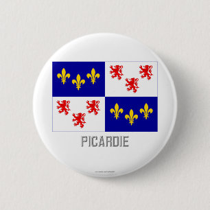 Chapa Redonda De 5 Cm Bandera de Picardie con nombre