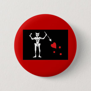 Chapa Redonda De 5 Cm Bandera de pirata de Blackbeard