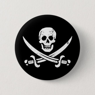 Chapa Redonda De 5 Cm Bandera de pirata de Juan Rackham (calicó Jack)