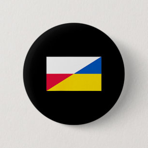 Chapa Redonda De 5 Cm Bandera de Polonia Ucrania Apoyo Amistad Vecino 1