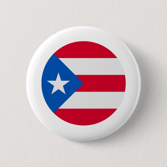 Chapa Redonda De 5 Cm Bandera de Puerto Rico (Anverso)
