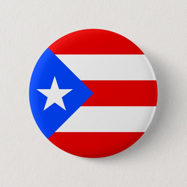 Chapa Redonda De 5 Cm Bandera de Puerto Rico (Anverso)