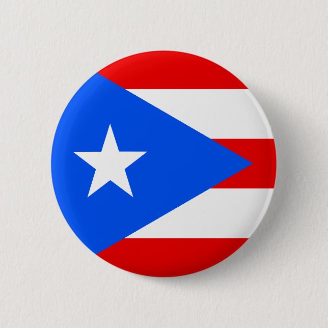 Chapa Redonda De 5 Cm Bandera de Puerto Rico (Anverso)