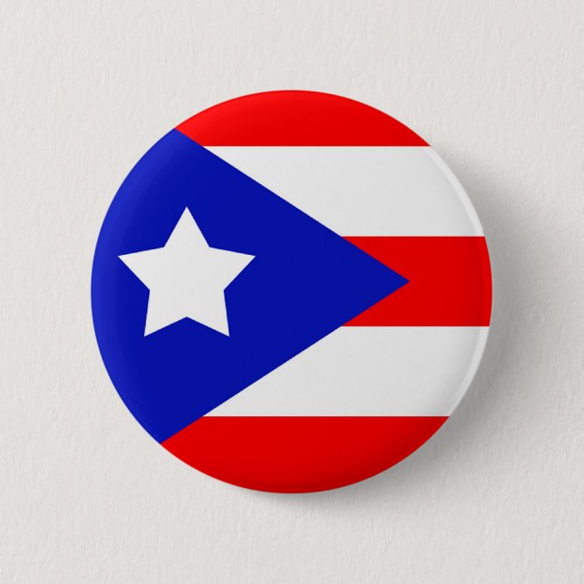 Chapa Redonda De 5 Cm Bandera de Puerto Rico (Anverso)