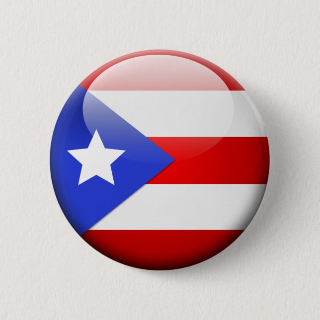 Chapa Redonda De 5 Cm Bandera de Puerto Rico (Anverso)