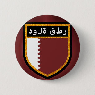 Chapa Redonda De 5 Cm Bandera de Qatar