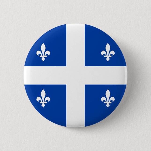 Chapa Redonda De 5 Cm Bandera de Quebec (Anverso)
