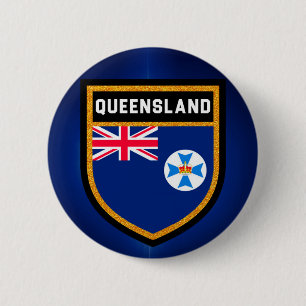 Chapa Redonda De 5 Cm Bandera de Queensland