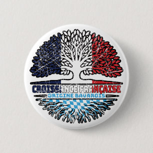 Chapa Redonda De 5 Cm Bandera de raíces de árbol de Francia bávara