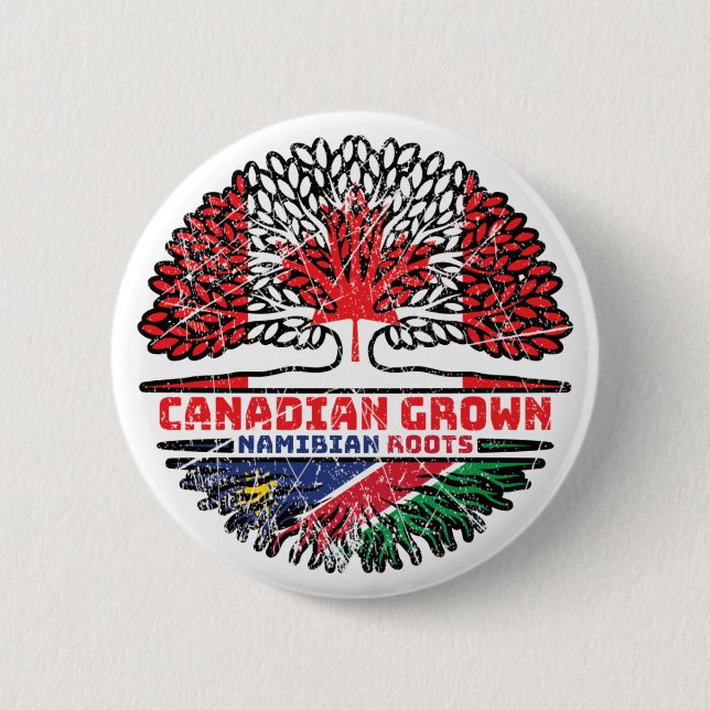 Chapa Redonda De 5 Cm Bandera de raíces de árboles de Namibia canadiense (Anverso)