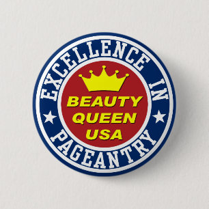 Chapa Redonda De 5 Cm Bandera de Reina de Belleza