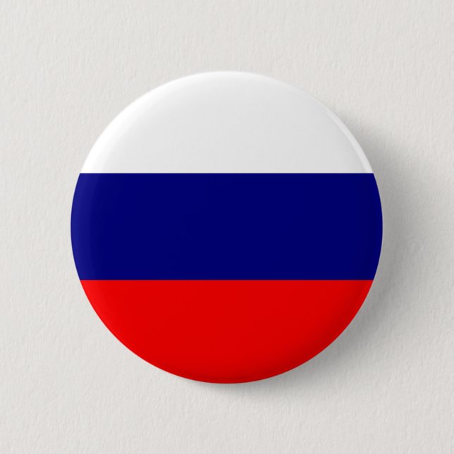 Chapa Redonda De 5 Cm Bandera de Rusia (Anverso)
