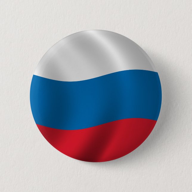 Chapa Redonda De 5 Cm Bandera de Rusia (Anverso)