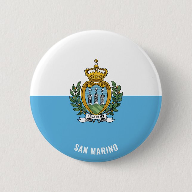 Chapa Redonda De 5 Cm Bandera de San Marino (Anverso)