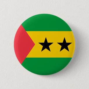 Chapa Redonda De 5 Cm Bandera de Santo Tomé y Príncipe