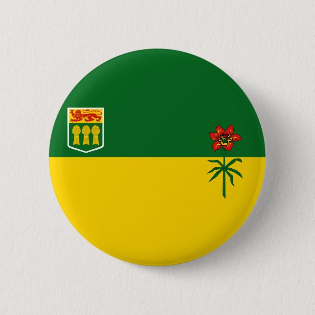 Chapa Redonda De 5 Cm Bandera de Saskatchewan (Anverso)